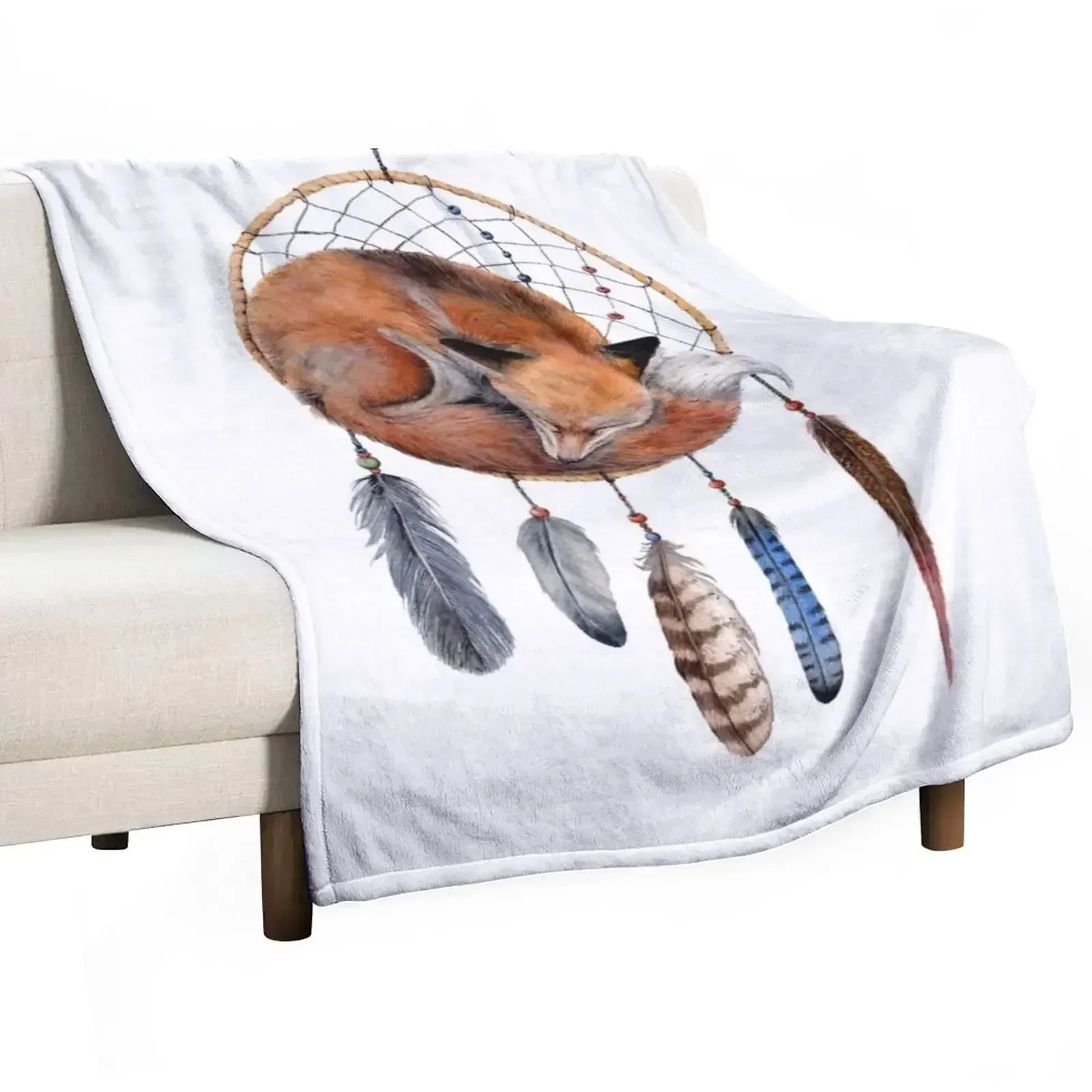 New Fox Dreamcatcher Throw Blanket Weighted Decorative Sofas Fashion Sofas manga Loose Personalized Gift Blankets