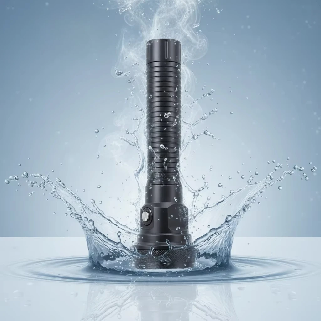 DL-B80-6000 Rechargeable 6000 Lumen Long Range Flashlight IP68 100M Underwater Scuba Diving Torch Aluminum Alloy