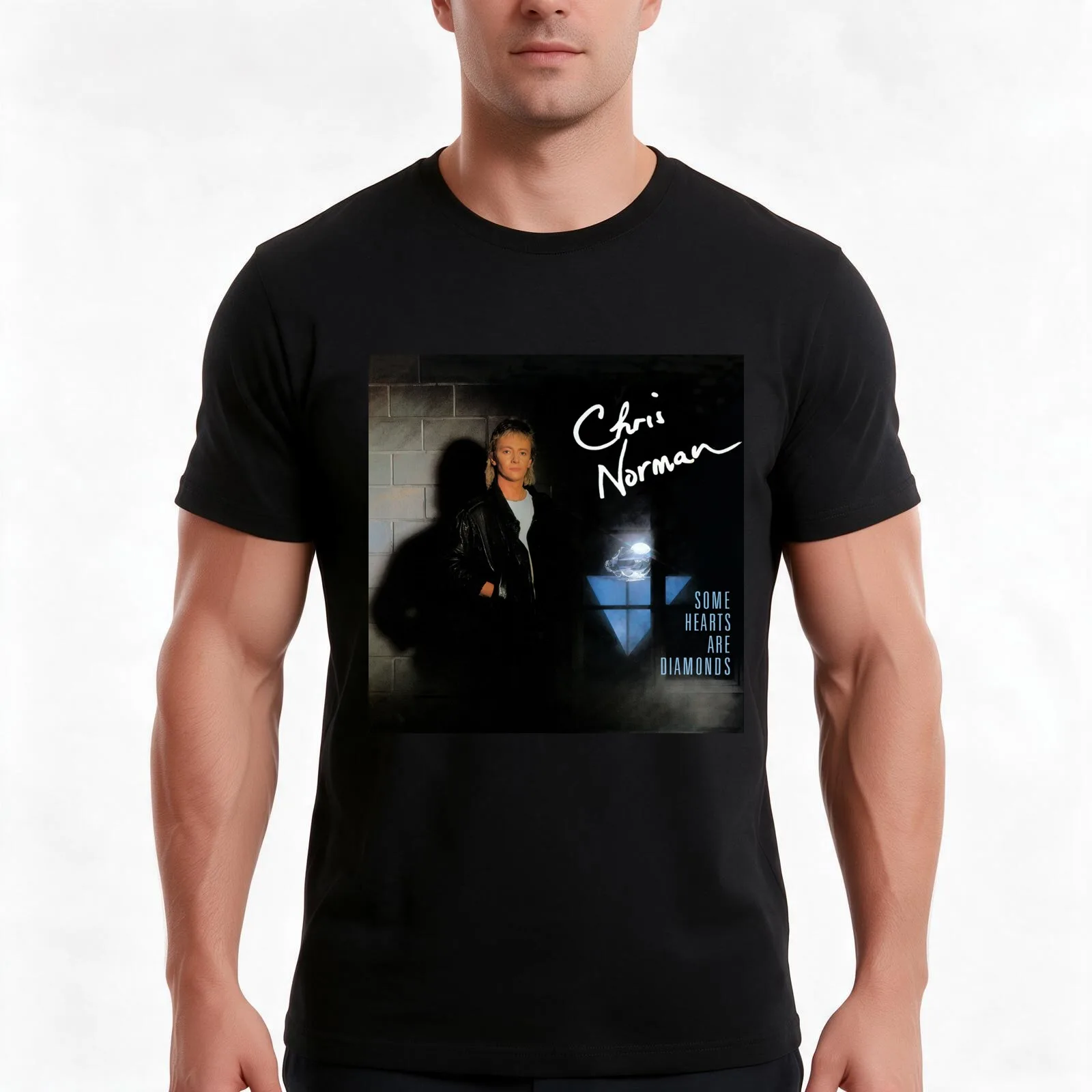 Chris Norman some hearts are diamonds T-Shirt, Summer Casual Cotton Tee, Oversized Streetwear Tops, Vintage Graphic Print