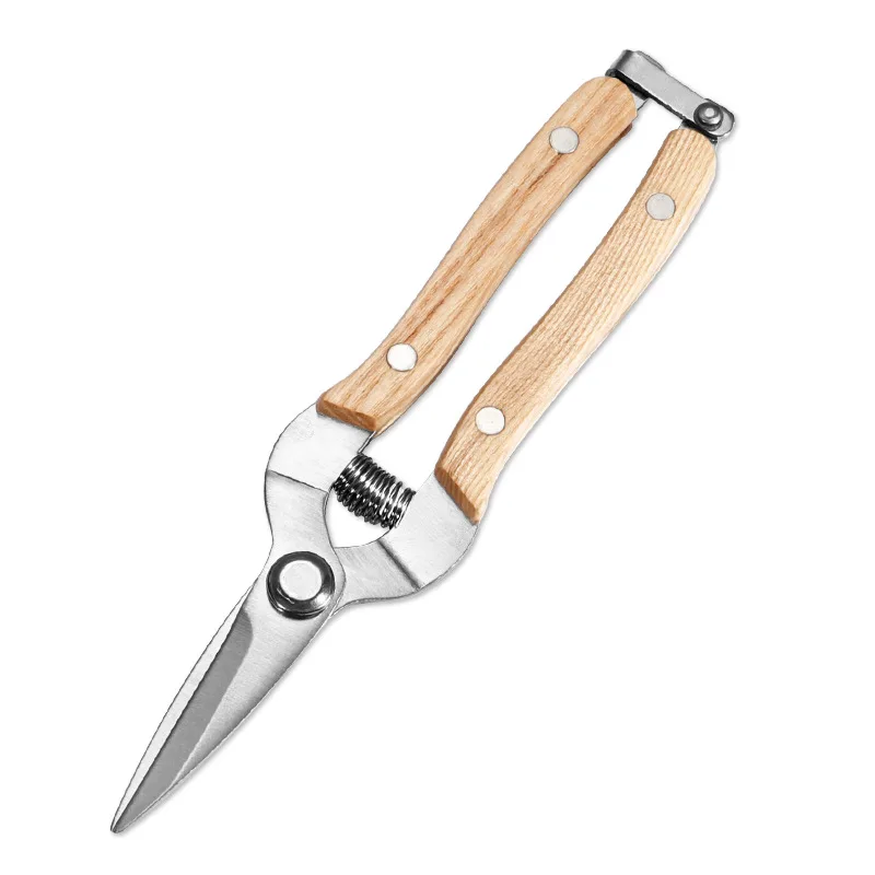 Stainless Steel Ash Pruning Branches Floral Straight Handle Gardening Scissors Rose Scissors Pruning Pruning Garden Tools