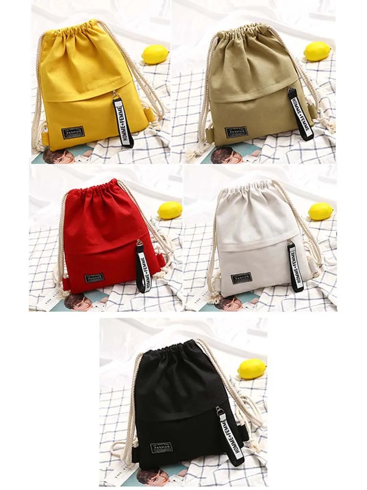 Women\'s Backpack Canvas Drawstring Sports Leisure Men Outdoor Mountaineering Bag School Youth Backpack Gym Travel Hiking Bag