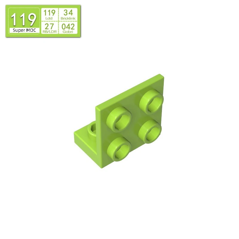 10PCS Moc Accessories Compatible with 99207 Bracket 1x2-2x2 Building Blocks Inverted Plate Bricks Particle Puzzle Idea DIY Toys