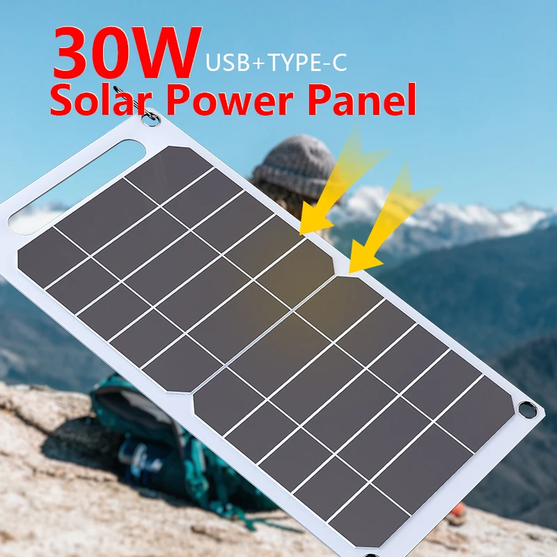 40W Portable Solar Panel with USB Interface Design and 5V Output Solar Power Bank Suitable for Outdoor Activities