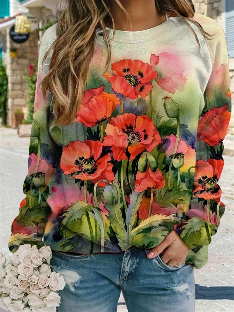 

Floral Hoodie Women Fashion Kawaii Hoodies Women Sweats Plant&Flower Hooded Clothes Spring Hooded Coats Girl Tops Y2k