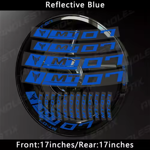 AnoleStix Reflective Motorcycle Wheel Sticker Hub Decal Rim Stripe Tape For YAMAHA MT-07 MT07 - Image 7