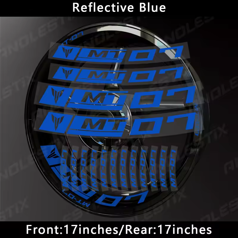 AnoleStix Reflective Motorcycle Wheel Sticker Hub Decal Rim Stripe Tape For YAMAHA MT-07 MT07 - Image 7