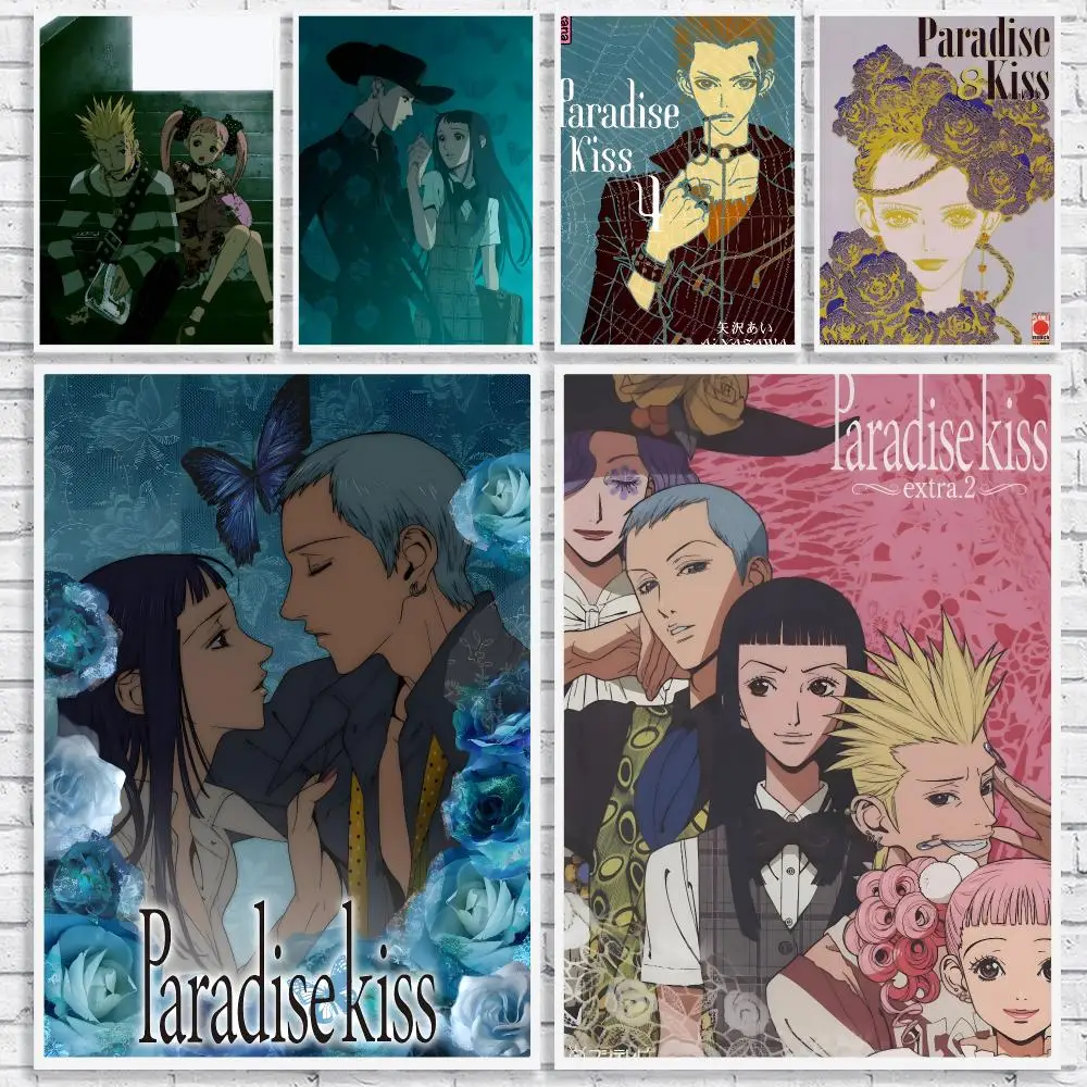 Japanese Anime P-Paradise Kiss Painting Calligraphy High-Quality Canvas Wall Mural Crease-Free For Living Room Bedroom Interiors