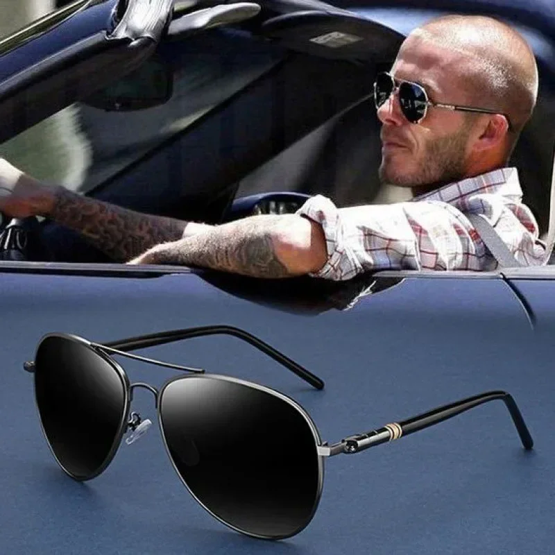 Luxe Piloot Gepolariseerde Zonnebril Mannen Vrouwen Rijden Vissen Retro Zonnebril Merk Designer Mannelijke Metalen Sunglasss Voor Man Uv400