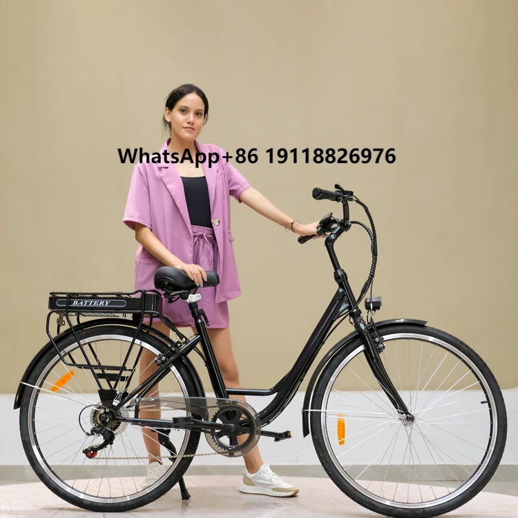 

2022 Hezzo N02 36V 250w 28" EBike Black Ladies Assist Electric City Bike 10ah Bicycle for Women City Electric Moped Bike