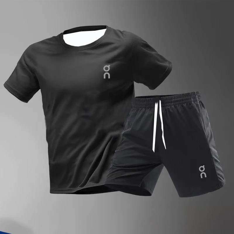 

2025 New Moto Sports Running Suit Summer Breathable Quick-Drying Men's and Women's Marathon Fitness Crew Neck Short Sleeves