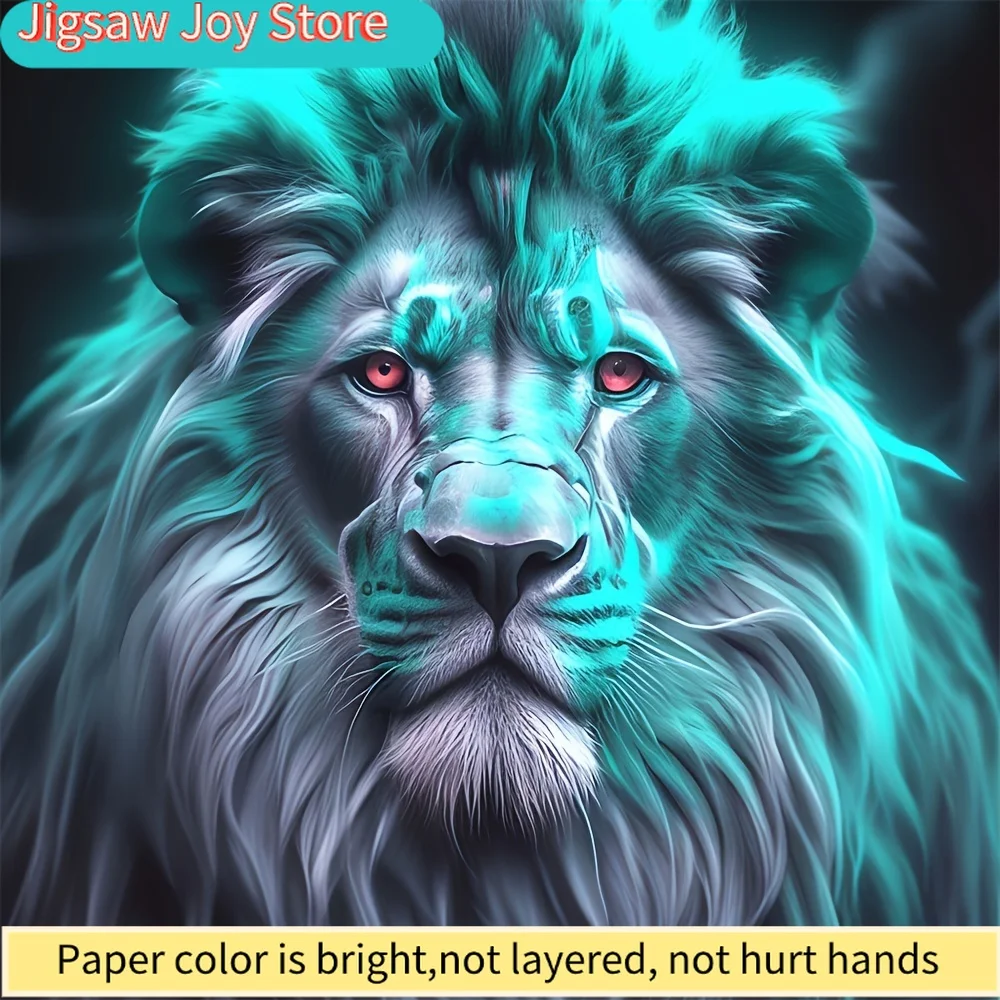 

Набор для алмазной вышивки 5D DIY — Могучий бирюзовый лев, круглые акриловые стразы, декор для стен, безрамное изделие ручной работы