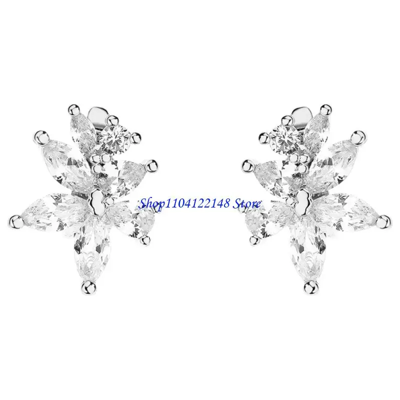P9FA Multiple Device Shaped Headphone Clasps Alloy Construction Sparkling Zircons Detailing Travel Friendly