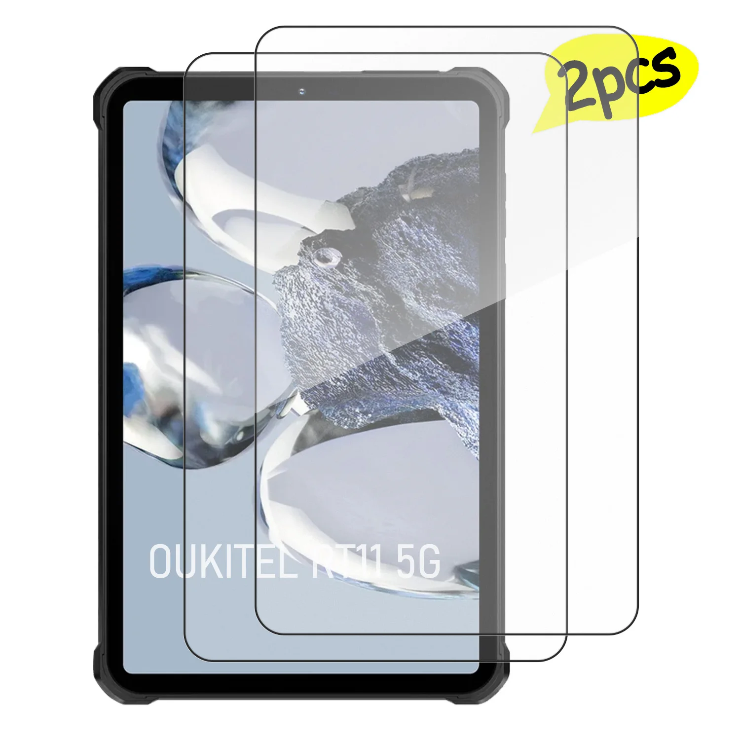 For OUKITEL RT11 5G Rugged Tablet 8 Tempered Glass Screen Protector HD Explosion-proof Film 2-Pack