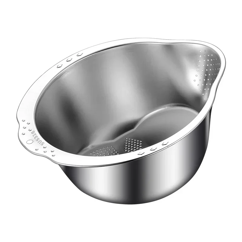 Strainers and Colanders Stainless Steel Rice Bowl Filter Vegetable Washing Basin Kitchen Accessories Sink Filter