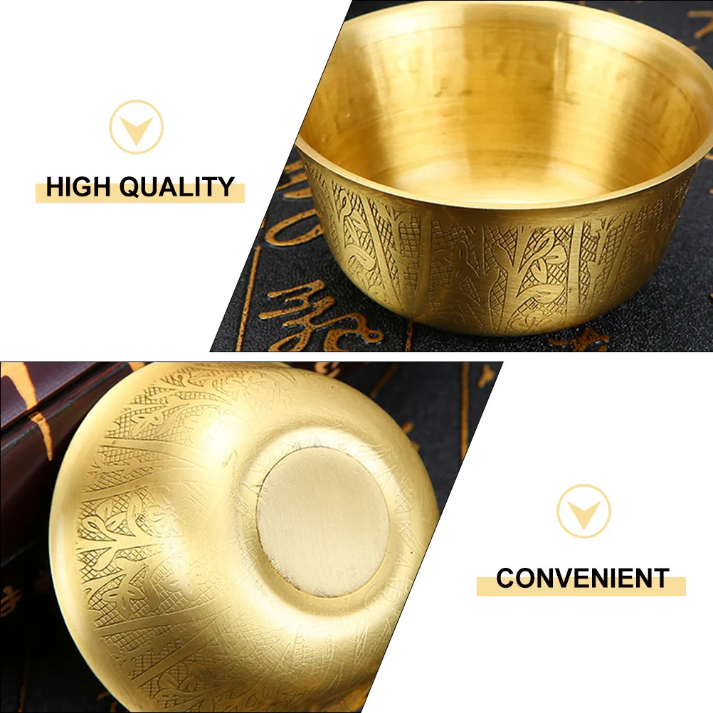 

Creative Copper Bowl Precise Craftsmanship Decorative Bowl for Religious Sacrifice Ancestral Worship Water Offering Decorative