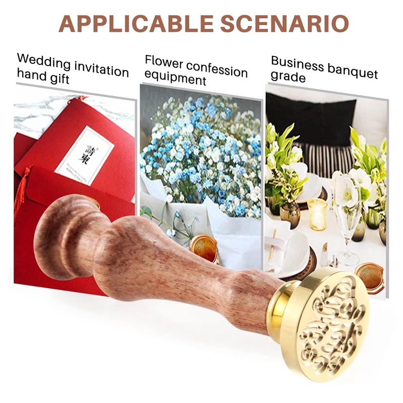 왁스 도장 스탬프, "사랑과 함께" 레트로 왁스 도장 스탬프, 청첩장, 추수감사절 및 기타 휴일