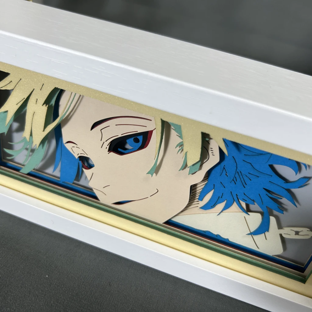 Paper Cut Anime Light Box Blue Lock Michael Kaiser for Bedroom Decoration Manga Shadow Box Desk Table Lamp Anime Night Light