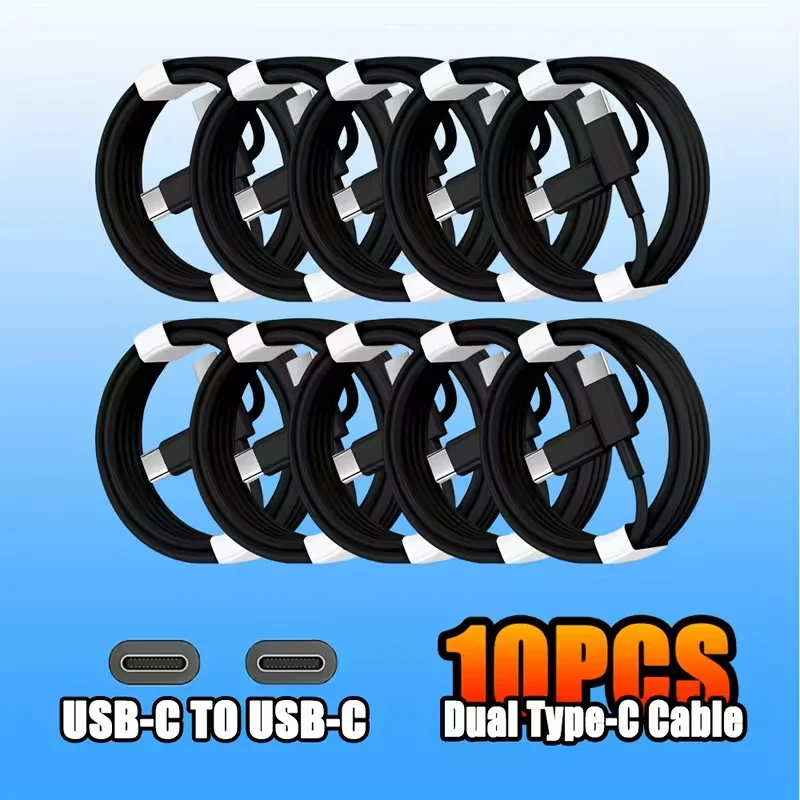 

10 шт., 60 Вт, кабель для быстрой зарядки с двумя USB C, для iPhone 17, быстрое зарядное устройство типа C для iPhone 17/16/15/15 Pro/15 Pro Max