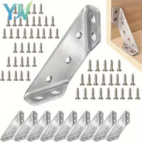 Thickened Stainless Steel 90 Degree Corner Brace Angle Bracket for Cabinet Furniture Shelf Reinforcement Connector Hardware