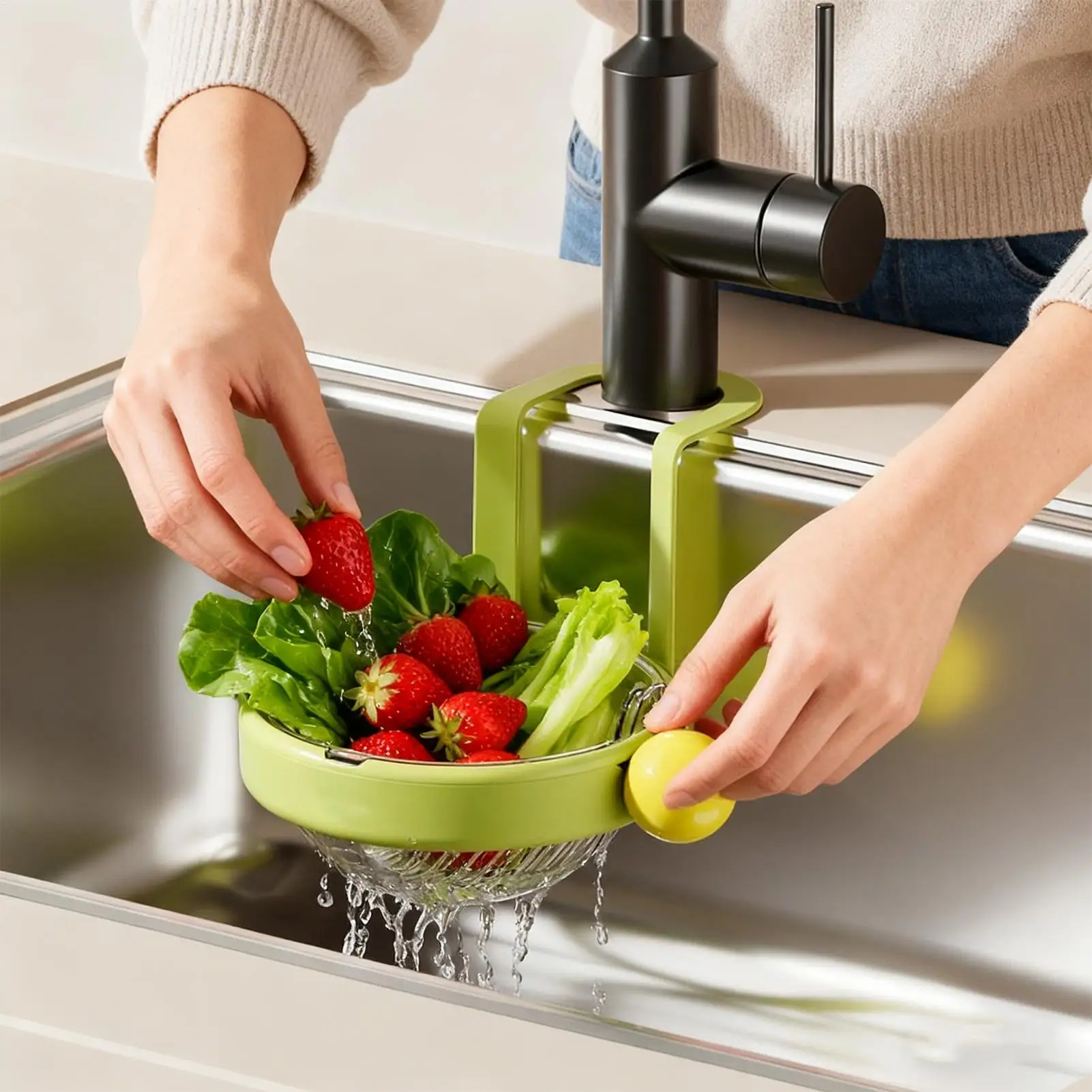 

Kitchen Sink Strainer Basket Automatic Dumping Leftover Filter Sink Vegetable Draining Basket For Home Cooks Busy Parents
