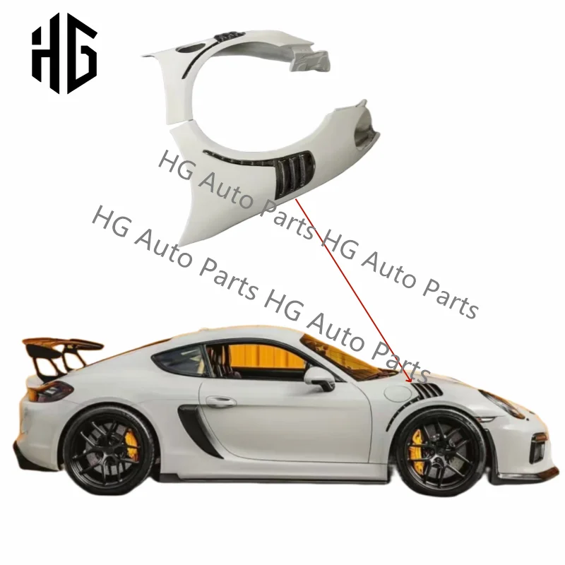 

RS Style Car Bumper Side Fenders Body Kit For Porsche Cayman 981 718 Boxster RS Half Of Carbon Fenders