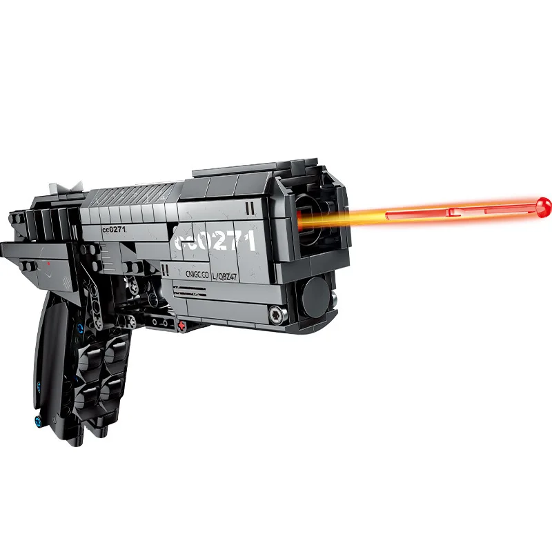 신호총 431PCS 블록 모델 DIY 하이테크 플레어 건 총알 발사 가능 조립 블록 장난감 어린이용