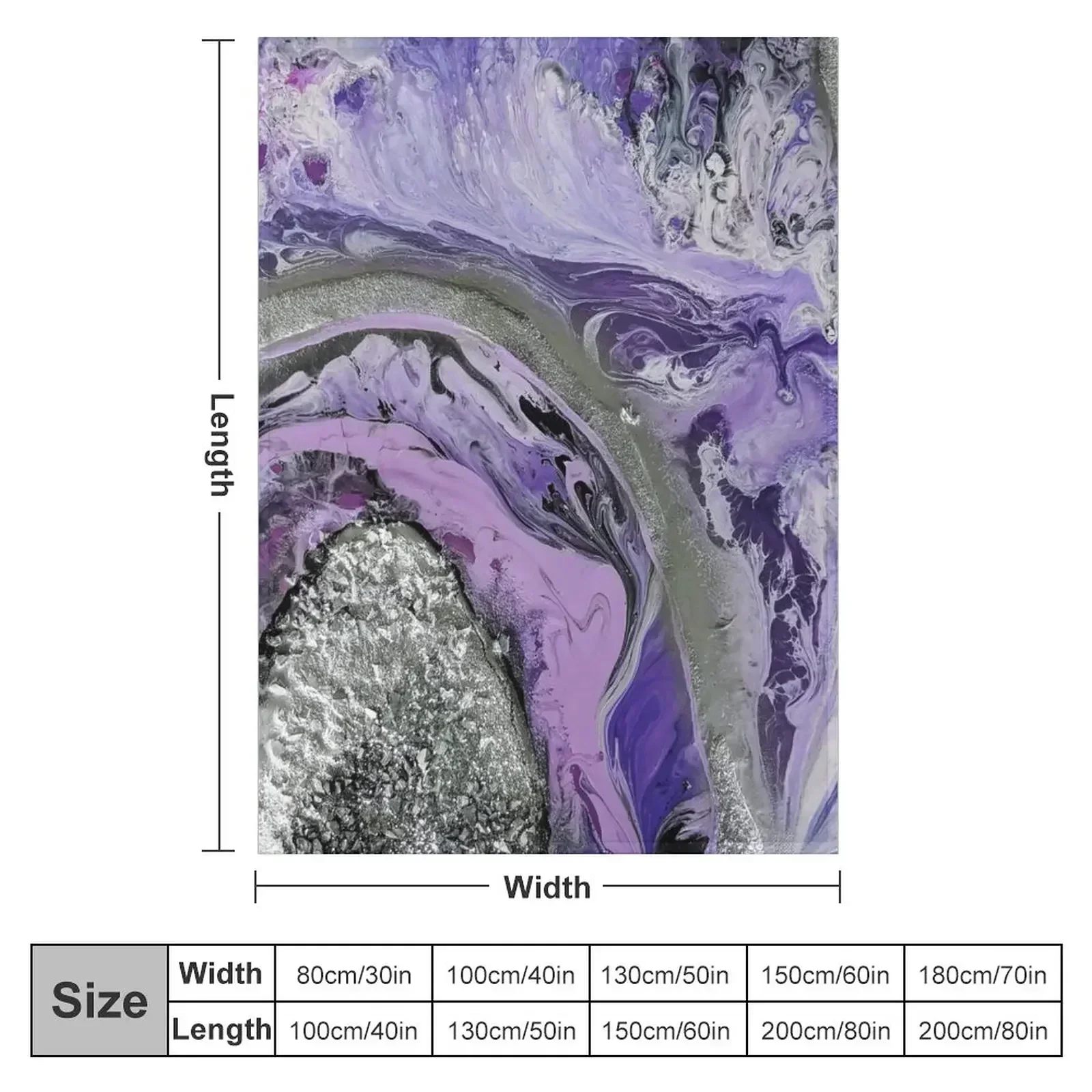 Lavender Geode Throw Blanket couch cozy soft plush fuzzy picnic outdoor blanket