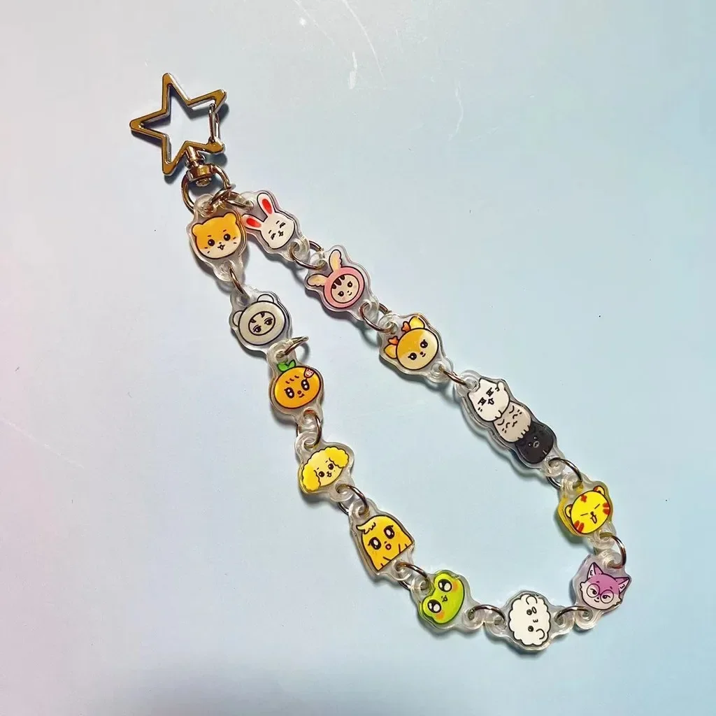 سلسلة مفاتيح سحرية من الأكريليك من Kpop Idol Miniseen، حلقة مفاتيح طويلة على شكل رسوم كرتونية لطيفة