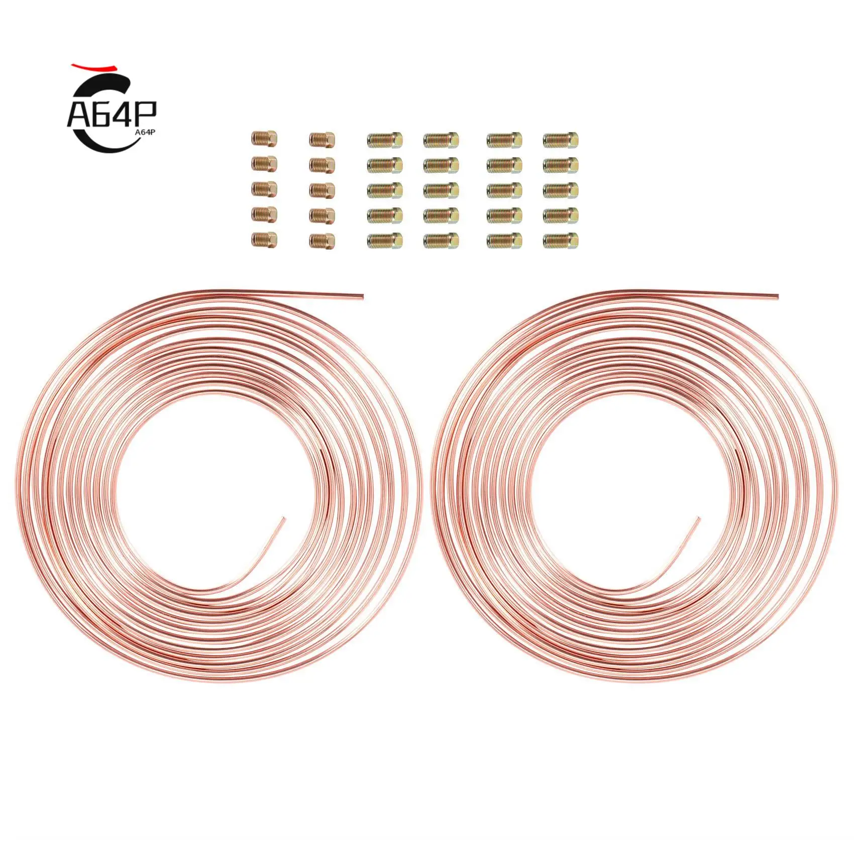 

A64P-2 упаковка, 25 футов, комплект трубок тормозной магистрали, наружный диаметр 3/16 дюйма + 30 шт. фитинговые гайки