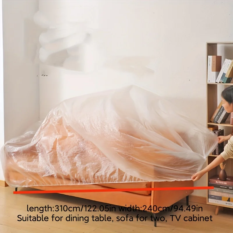 3 Stück Übergroße Elastische Staubschutzhüllen 310 cm x 240 cm Geeignet für Innen- und Außenbereich Sofas/Fernseher Mehrzweck-Sets – Detail 5
