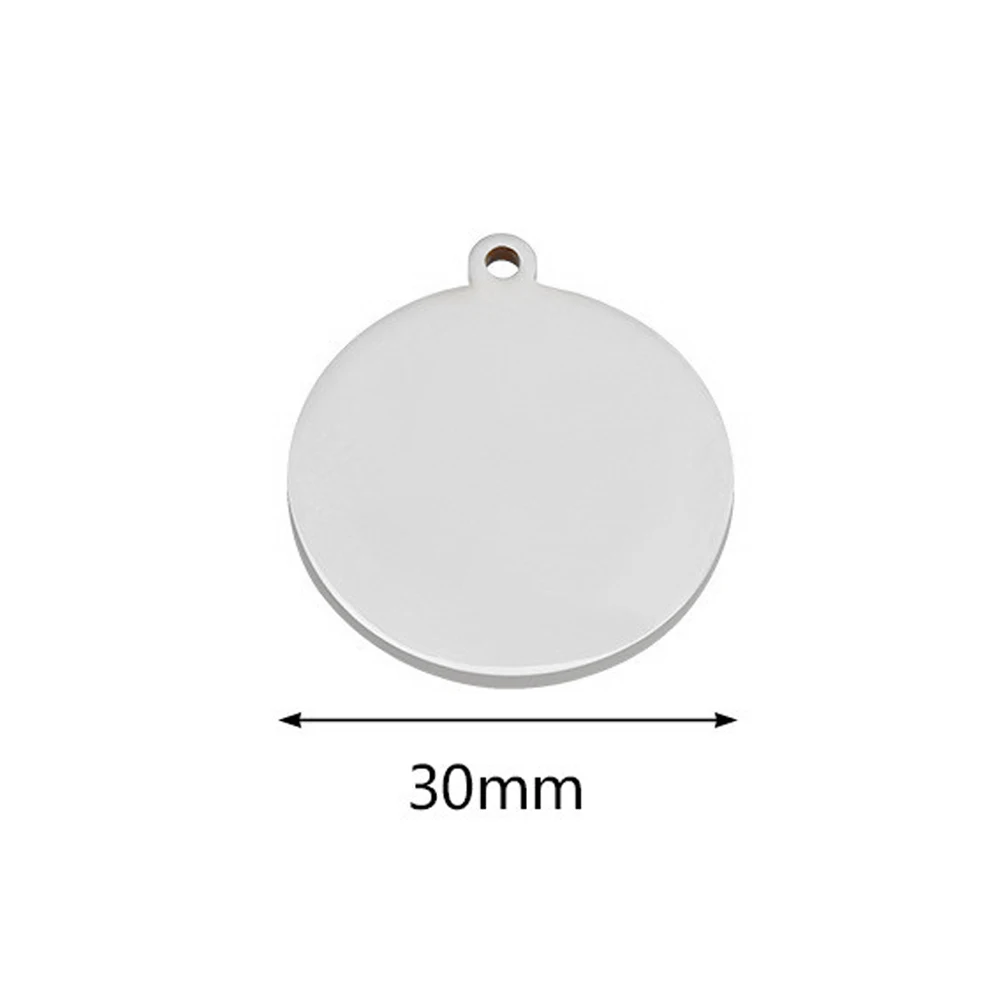 Round Blank Tag Pingente para DIY, colar, pulseiras, brinco, encantos, fazer jóias, acessórios, suprimentos, artesanato, descobertas, 10Pcs, Lot