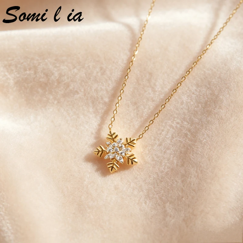 925 Sterling Silver Christmas Pendant Necklace for Women Santa Claus Snowman Snowflake Socks Bell Charms Chain Necklaces Jewelry