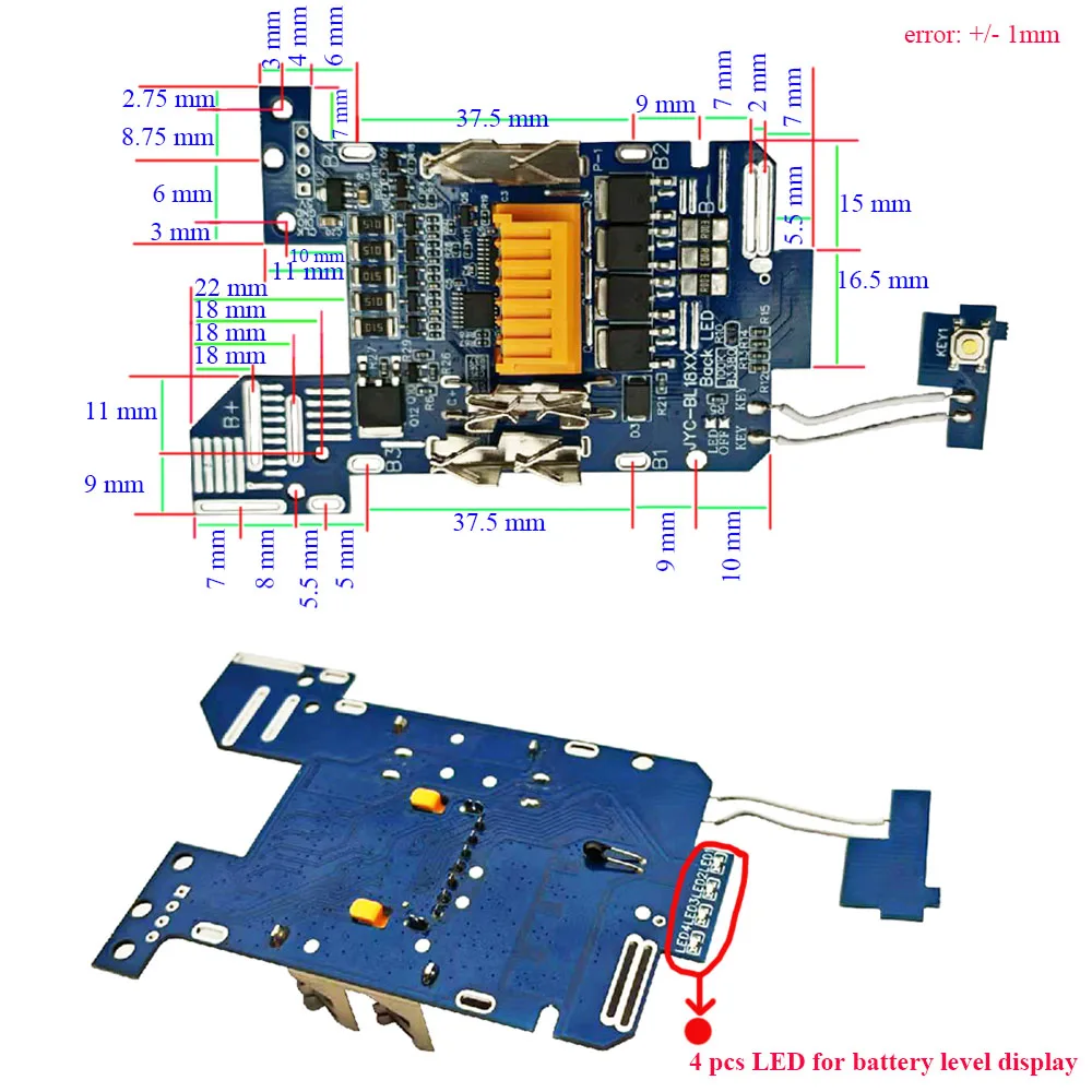 

BL1890 Power Tool Accessories Li-ion Battery PCB Charging Protection Circuit Board Shell Box For Makita 18V 9.0Ah BL1860 BL1830