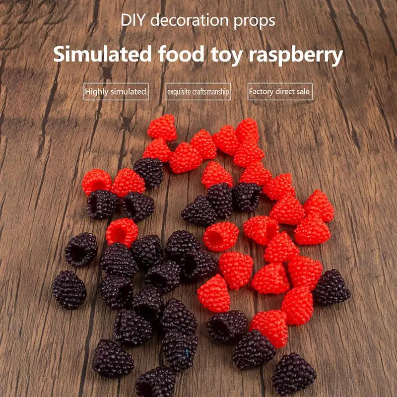 10Pcs Artificial Fruit Simulation Raspberry Model PVC Fake Food Crafts Ornament Fruit Shop Window Display Props DIY Cake Decor