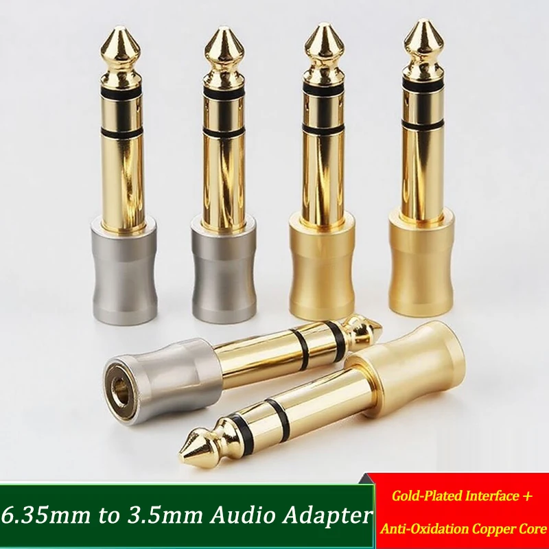 

Professional 6.35mm to 3.5mm Audio Adapter Gold-Plated for Microphone Guitar Headphone Amplifier Converter Hi-Fi Sound Quality