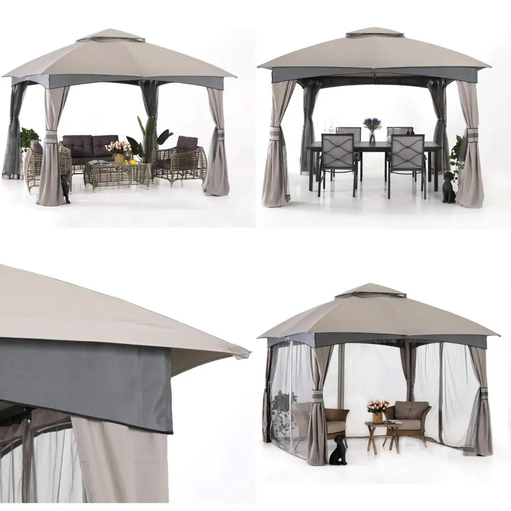 10x10 Outdoor Gazebo by ABCCANOPY: Patio Shade and Rain Shelter with Mosquito Netting for Lawn and Garden