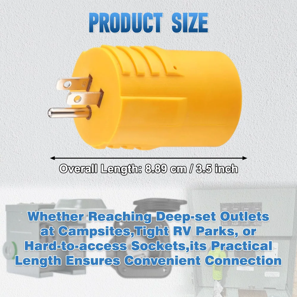 Shore Power Generator Adapter for NEMA 5-15P (Male) to L5-30R (Female)