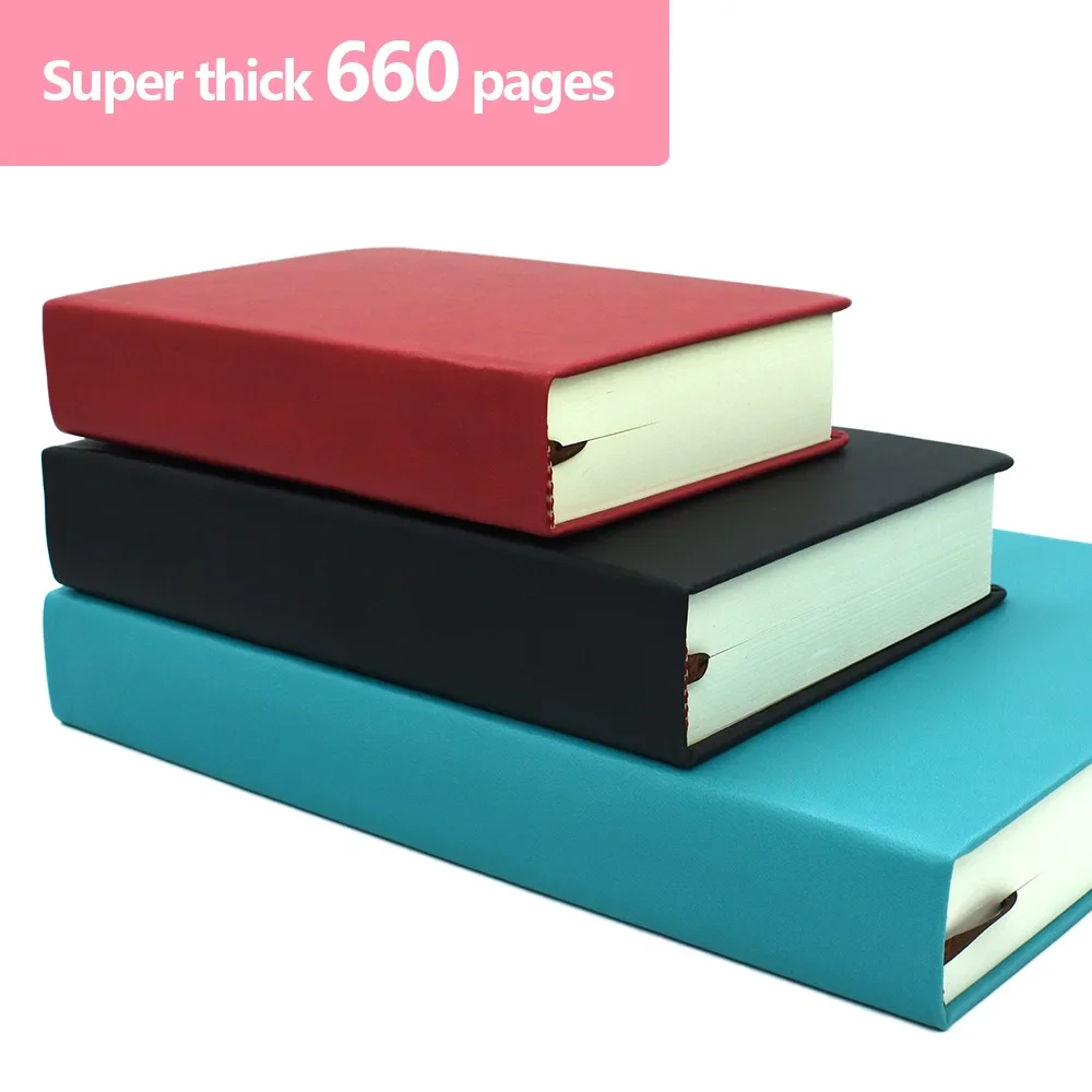 A4/A5/A6 Super Thick Notebooks 330 Sheets Blank Pages Diary Sketchbook Journal PU Leather Soft Cover Stationery Agenda Planner