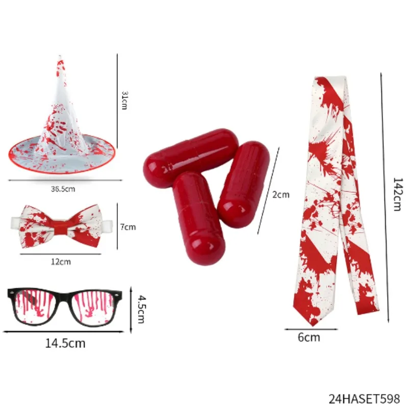 

PESENAR Halloween Bloody Set with a variety of fake blood accessories, suitable for night dress-up parties
