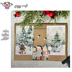 Piggy Craft metal cutting dies cut die mold Winter child Scrapbook paper craft knife mold blade punch stencils dies