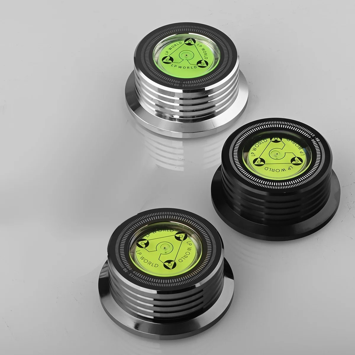 Estabilizador de tocadiscos de DISCO Universal LP 60Hz con nivel, abrazadera de peso de aleación de aluminio, negro brillante