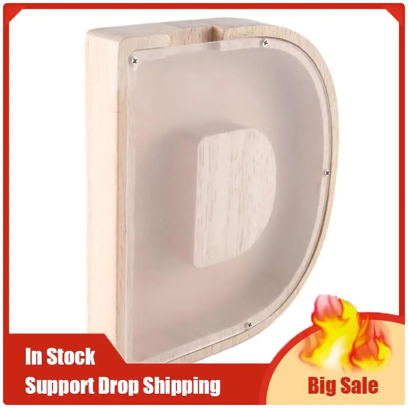 Le migliori offerte 1 pz salvadanaio con lettere in legno barattolo di risparmio con alfabeto inglese barattolo di risparmio di monete in vetro trasparente D