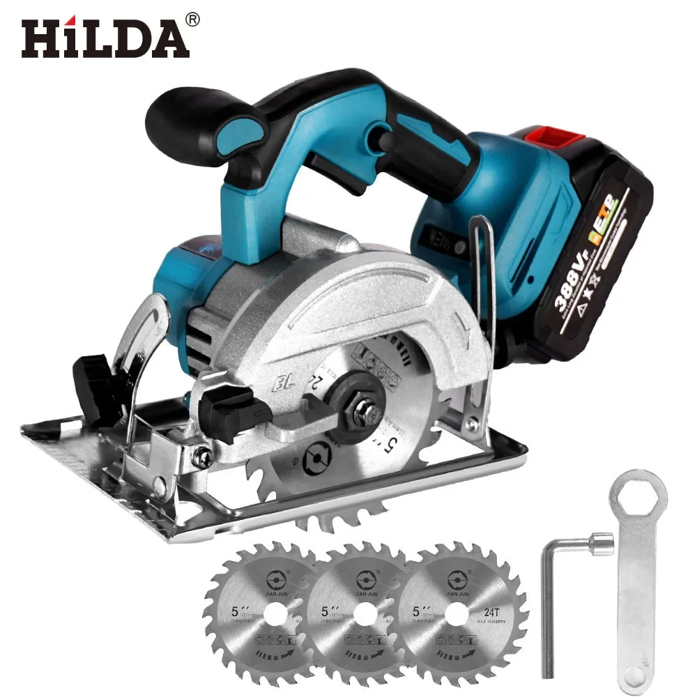 Serra Circular sem Escova de Mão Ferramenta de Corte Multifuncional Motosserra Elétrica sem Fio para Makita Bateria 18v 125 mm