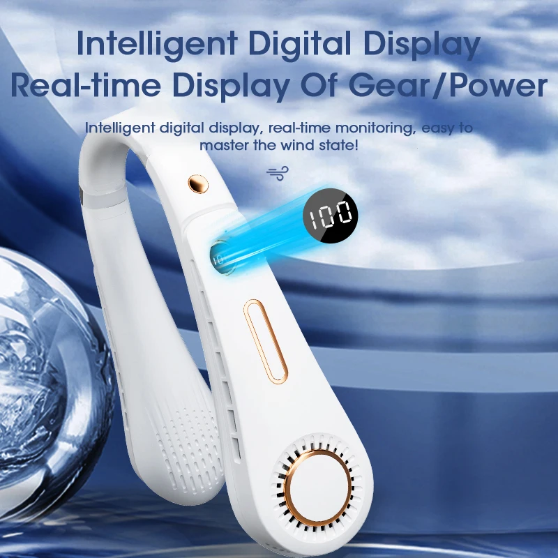 แบบพกพาพัดลม USB ชาร์จ Bladeless พัดลม MIini ไฟฟ้าเงียบสายคล้องคอสวมใส่ Cooling สำหรับกีฬากลางแจ้ง