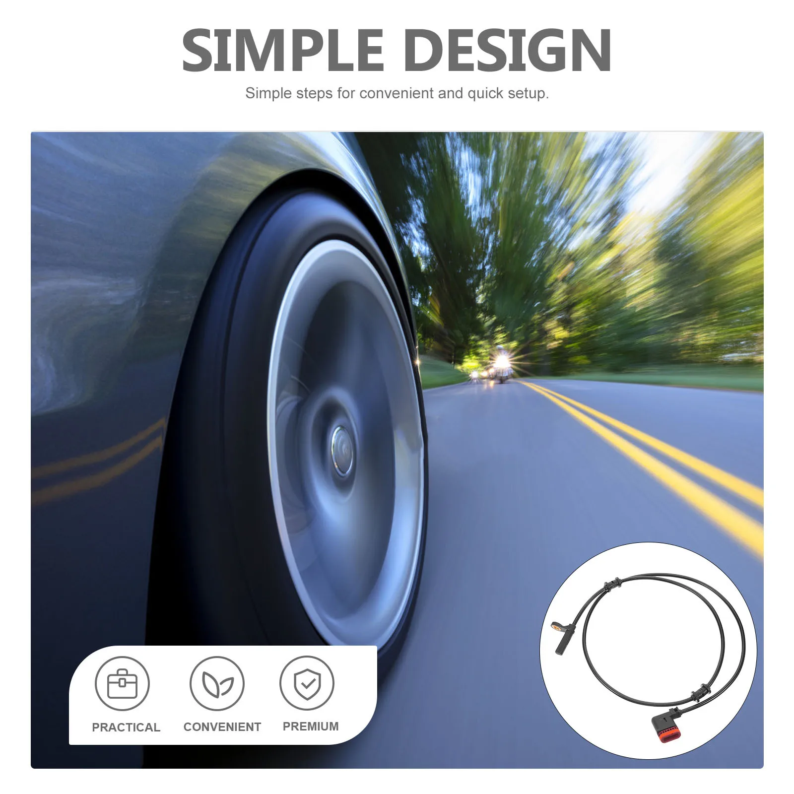 

ABS Wheel Speed Sensor Rear Right Side Replacement High Durability Resistance to Deformation Accurate Detection Ideal for Auto