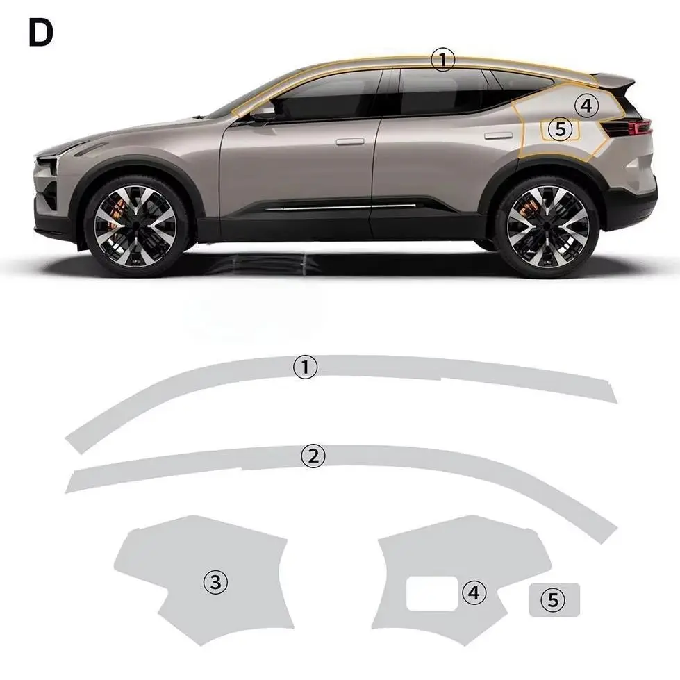 

For Polestar 3 2024-UP TPU Bumper Hood Pre-cut PPF Kit Clear Paint Protective Film Custom Anti Scratch Self Healing Shield