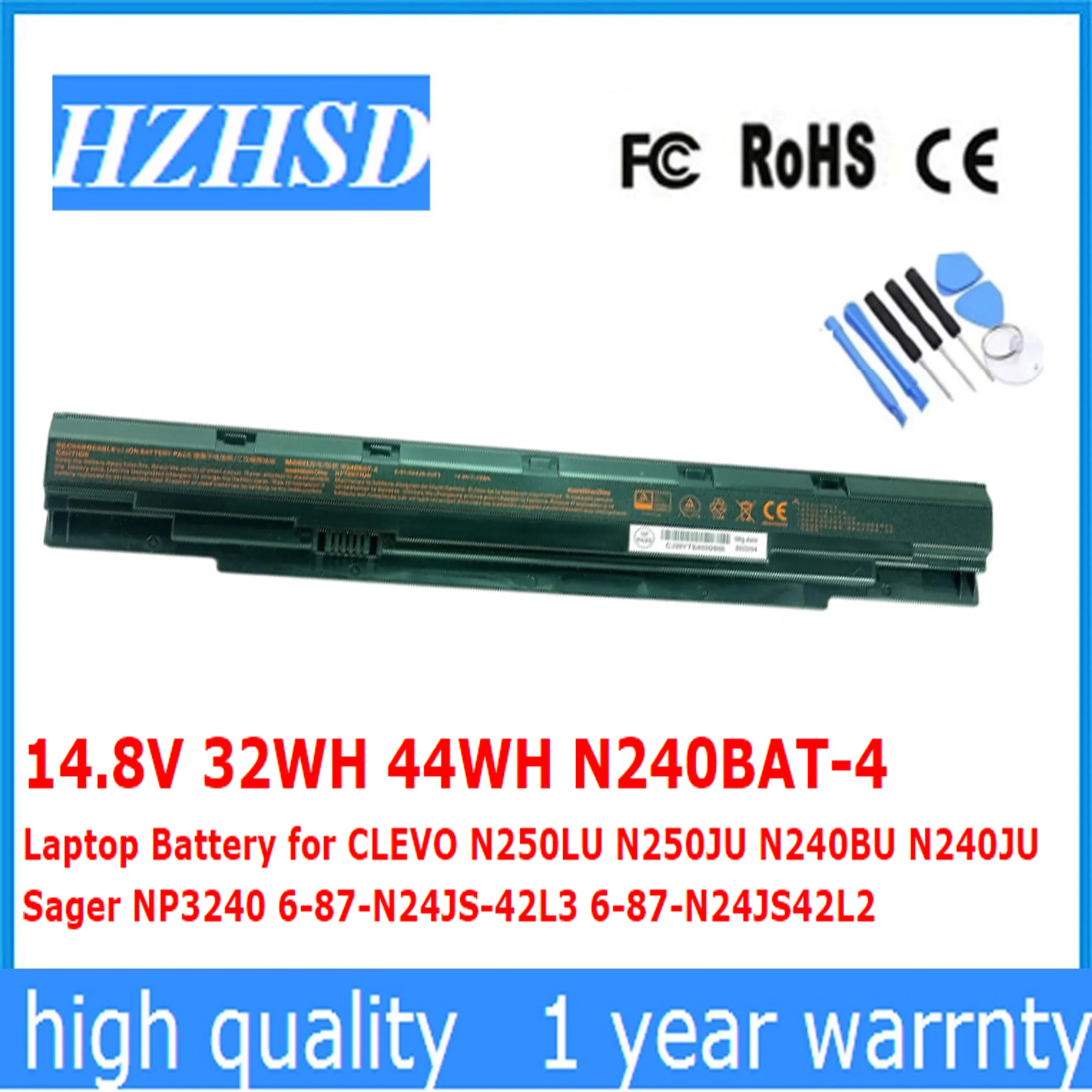 

14.8V 32WH 44WH N240BAT-4 Original Laptop Battery for CLEVO N250LU N250JU N240BU N240JU NP3240 6-87-N24JS-42L3 6-87-N24JS42L2