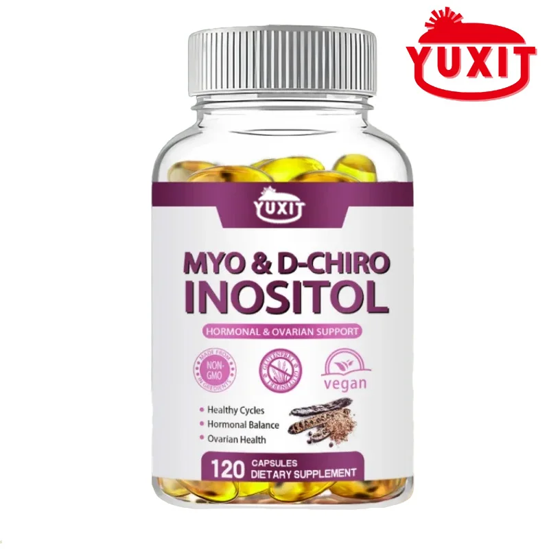 YUXIT Myo DChiro Inositol Capsules with Folate Boost Ovarian Function Hormone Balance Fertility