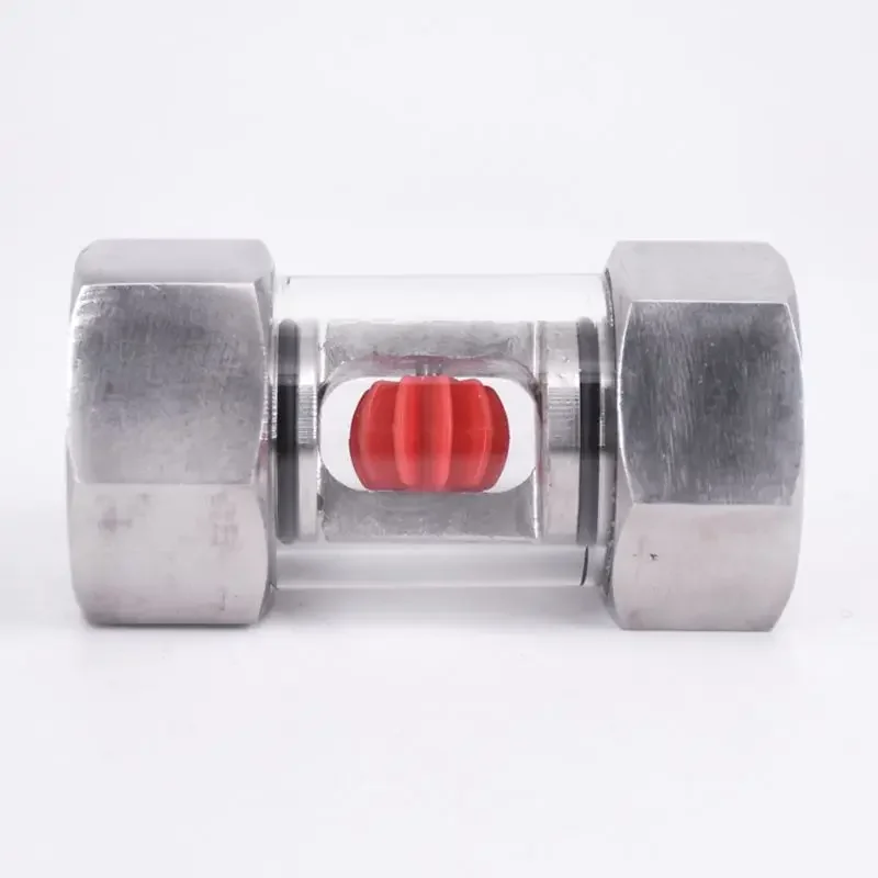 

1/4" 3/8" 1/2" 3/4" 1" BSPT Female In-Line 304 Stainless Steel Window Sight Flow Indicator With Impeller Hydraulic Oil Water