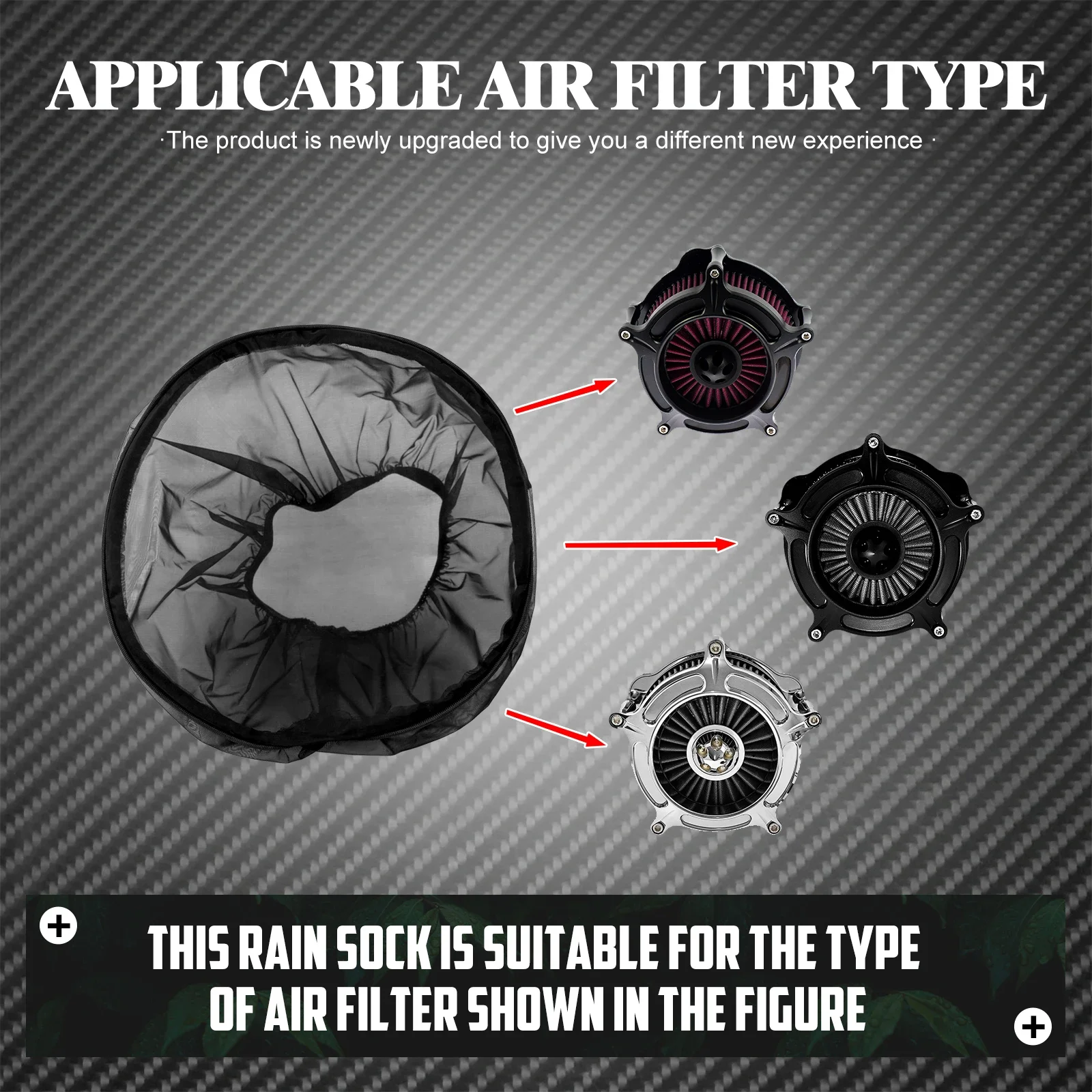 Motorrad Regen Socke Luftfilter Abdeckung Wasserdichte Schutzhülle Schwarz Für Harley Touring Dyna Softail Sportster 883 1200 48 72